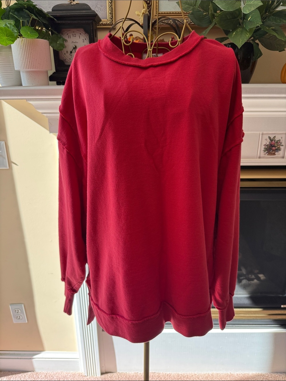 Zenana Outfitters Red Oversized Crewneck Sweatshirt oversized l/xl sku25